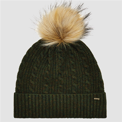 Dubarry Ladies Bruff Knitted Bobble Hat - Olive